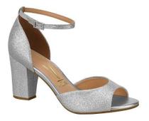 sandalia prata vizzano salto grosso