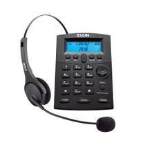 Telefone Com Headset Para Telemarketing Base Discadora e Identificador de Chamadas HST8000 - Elgin - 