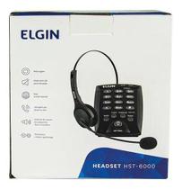 Telefone Headset Preto Base Discagem Fixo Hst6000 Elgin - 