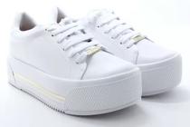 tênis feminino vizzano branco filete dourado