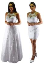 vestido de noiva midi justo