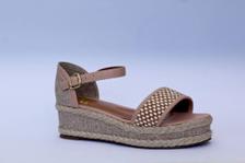 Sandália Anabela Torcida Plat. Ouro Confort - Tamanhos: 30 - 31 - 32 -  Ftérna - Sapatos Numeração Especial - 30, 31, 32, 33, 41, 42 e 43