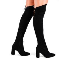 bota crysalis cano alto over the knee preta