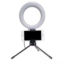 Ring Light Led Iluminador 16cm 6" com Tripé 30cm 