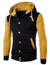 jaqueta college azul e amarelo