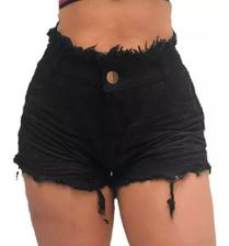 short jeans preto feminino