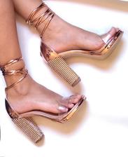 bota feminina coturno salto baixo grosso promocao festa