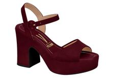 sandália griffe meia pata nobuck feminina