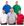 Kit 2, Verde, Azul bic, Vermelho, Branco, Cinza