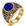 Dourado com pedra azul