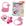 Kit 3 chocalhos rosa
