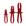 3PCS Vermelho