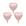 3pcs coração rosa