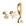 Ouro, Branco, 3pcs