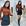 Short preto blusa longa marrom