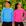 Rosa neon, Azul claro