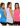 Branco, Azul, Rosa neon
