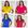 Amarelo, Royal, Pink vermelho