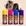 Amarelo/Rosa/Azul/Roxo