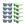10pcs azul verde