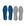 Cinza Azul-4pcs
