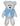 Urso baby branco com laço azul