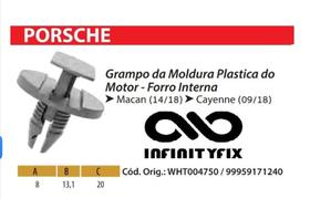 0 Presilha Grampo da Moldura Plastica do Motor - Forro Interno - Porsche Macan 14/18 -P184 0 Presilha Grampo da Moldura Plastica do Motor - Forro Interno - Porsche Macan 14/18 -P184