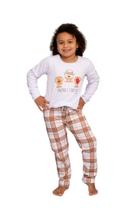 002 - Pijama Longo Feminino Infantil - Família Hora do Café