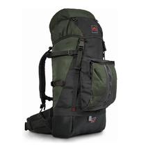 0060 - Mochila Crampon 60 - Verde Com Preto - Trilhas & Rumos