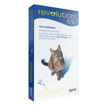 01 Antipulgas Unitário Revolution 6% Gatos De 2,6 A 7,5 Kg