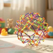 01 Bola Mágica Expansível Esfera Retrátil Colorida Fidget Toy Crianças e Adultos Diversão Infantil