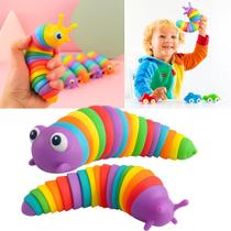 01 Brinquedo Lesma Caracol Lagarta De Minhocas Alivia o Estresse Articulado Salamandra Minhocas Articuladas