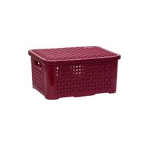 01 Caixa Organizadora Cesto Multiuso 3 Litros Rosa Branco Azul Com Tampa Empilhavel Rattan 01 Caixa Organizadora Cesto Multiuso 3 Litros Rosa Branco Azul Com Tampa Empilhavel Rattan
