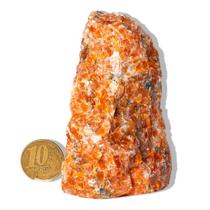 01 Calcita Laranja Pé Serrado 7 a 12cm 200 a 300g - Tipo B