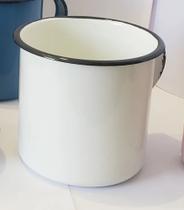 01 Caneca Esmaltada Ágata Original 150 ml Cor Branco Postagem Rápida