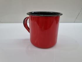 01 Caneca Esmaltada Ágata Original 350 ml Postagem Rápida Cor Vermelha