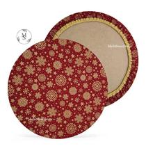 01 Capa de Sousplat Patch Natal - 35 cm - Várias Cores e Estampas - Supla Jogo Americano