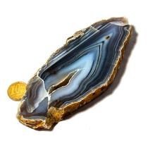 01 Chapa de Ágata Pedra Natural 200 a 300g 13 a 14cm Tipo B