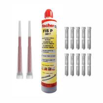 01 Chumbador Químico Fischer com 10 Camisas Bucha Injeção 12mm