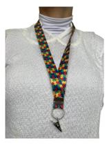 01 Cordão Autismo C/ Trava De Segurança P/ Crachá Identifica