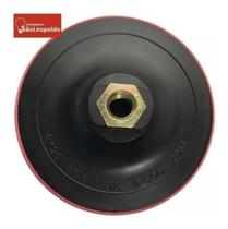 01 Disco Borracha Mtx 125 Mm Com tiras autocolantes Com Haste Rosca M14