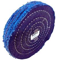 01 Disco Brim Jeans Escova Roda Polimento Politriz 4 Polegada Clemara Kit Rebolo vonder pano algodão expansiva 200 polidor polir furadeira ferramenta