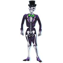 01 Esqueleto Articulado Noivo Caveira Decoração Halloween