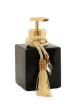 01 Frasco Vidro Cubo Preto 250ml Porta Sabonete C/ Válvula Super Luxo e Pingente 01 Frasco Vidro Cubo Preto 250ml Porta Sabonete C/ Válvula Super Luxo e Pingente