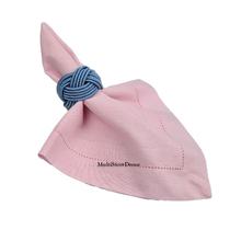 01 Guardanapo de Tecido 40 x 40cm Azul Bebê Ponto Ajour - Acabamento Canto Mitrado - Várias Cores e Estampas