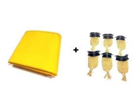 01 Jogo de Redinha Pronta Amarelo + 1 Corte de tecido Amarelo sinuca , Bilhar