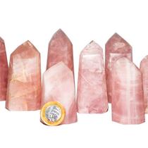 01 kg de Pontas de Quartzo Rosa Gerador Lapidado - Pedras de Garimpo 01 kg de Pontas de Quartzo Rosa Gerador Lapidado - Pedras de Garimpo
