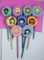 01 Lapis de escrever Princesas Ariel Jasmine Branca de Neve Tiana Rapunzel Ariel Cinderela Bela Moana papelaria fofa mat