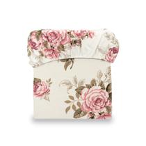 01 Lençol Superior de Cima Cama Queen 180 Fios Acabamento Bainha Percal Estampado