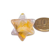 01 Merkabah Hematoide Amarela Pedra Natural Sem Furo Estrela